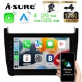 Für VW Polo 6R 6C 9N 2008-2015 2+32GB Android 14 Autoradio GPS NAVI Kam+ Carplay