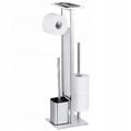 WENKO Stand WC-Garnitur Debar mit Ablage, aus mattiertem Edelstahl,