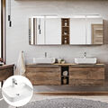 Badezimmermöbel Set Vintage Oak Eiche Doppelwaschtisch Schränke Spiegelschrank