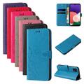 Handy Tasche für Samsung Galaxy A22 5G Handyhülle Blumen Case 9H Displayglas