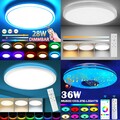 LED RGB Deckenlampe Dimmbar mit Bluetooth Musik Lautsprecher App Fernbedienung