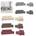 Sofagarnitur Sessel Sofa Couch Wohnzimmersofa 3-tlg. Schwarz Stoff