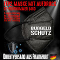 FFP2 Atemschutzmaske Mundschutz Mundmaske schwarz CE Zertifiziert Bußgeld Schutz