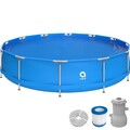 Frame Pool 427 x 84 cm Set Gartenpool Aufstellpool Schwimmbad blau mit Pumpe