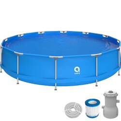 Frame Pool 427 x 84 cm Set Gartenpool Aufstellpool Schwimmbad blau mit Pumpe