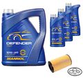 FEBI BILSTEIN Ölfilter 8L MANNOL Defender 10W-40 für Mercedes-Benz E-Klasse