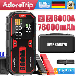 ⚡AdoreTrip 6000A Auto KFZ Starthilfe Jump Starter Ladegerät Booster PowerBank