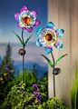 Solar-Gartenstecker "Flower Illusion" 2er-Set LED Garten Deko Gartendekoration