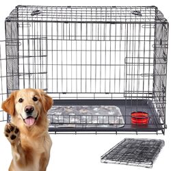 AREBOS Hundekäfig M Hundebox Hundetransportbox Transportbox klappbar Gitterbox✔klappbar✔große Türen mit 2 Verriegelungen✔77,5x53x59cm