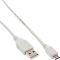5x InLine Micro-USB 2.0 Kabel USB-A Stecker an Micro-B Stecker weiß 0,5m