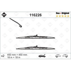 Wischblatt SWF 116226 DAS ORIGINAL SET für, beifahrerseitig, fahrerseitig, vorne