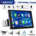 1DIN Autoradio Mit 9" Touchscreen Bildschirm Bluetooth AUX USB SD Carplay GPS FM