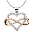 Herz Anhänger mit Halskette echt 925 Silber Zirkonia Geschenke für Frauen Damen