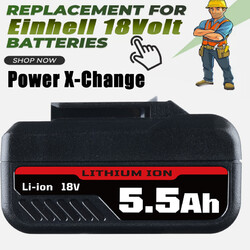 2X 8,0Ah 5,5Ah Ersatzakku Für Einhell Akku 18V Power X-Change Lithium PXC LED