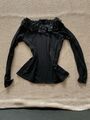 s.Oliver Black Label Damen Pullover  Fein Gr. 40 Schwarz Mit Organza Kragen