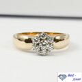 Klassischer Kronen Ring, 585 Gold, mit 7 funkelnden Brillanten, ca. 0,25 Carat
