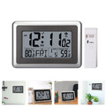 Nachttischwecker Digital Funkuhr Home Wallmounted Alarm Clock Büro Reisen Silber