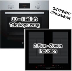 HERDSET Einbau Set autark Bosch Backofen + Kochfeld INDUKTION Glaskeramik 