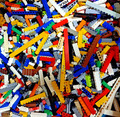 Lego® 100  Basic 1x1 - 1x12 Steine Bricks bunt gemischt, hoher Grundstein; Used