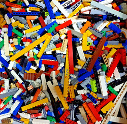 Lego® 100  Basic 1x1 - 1x12 Steine Bricks bunt gemischt, hoher Grundstein; Used