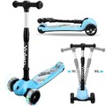 Tretroller Kickroller Cityroller Kinderroller LED Leuchtenden Räder Scooter Blau
