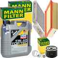 MANN INSPEKTIONSPAKET+5L LIQUI MOLY 5W40 ÖL passend für RENAULT CLIO III 1.5-2.0