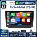 Apple Carplay Android 15 Autoradio GPS WIFI RDS DAB+ Für Skoda Fabia 2 2008-2013