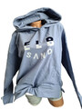 Elbsand Damen Hoodie Sweatshirt Jörna Kapuze Blau Hellblau S-2XL (0 651)