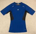 Adidas TechFit Funktionsshirt Sportshirt Shirt Fußball blau Größe M neuwertig