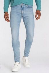 Levi's Skinny Taper Herren Jeans Stretch Denim Hose Light Blue Used Slim Fit L32