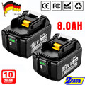 2er Set 18V 8,0Ah für Makita Akku BL1860B 197422-4 BL1850 BL1830 Led Anzeige DE
