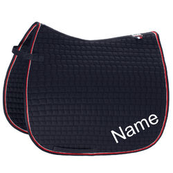 Schabracke bestickt personalisiert ESKADRON navy/red Cotton Pony Dressur