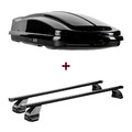 Dachbox LEVUP Space 430 Duo + Dachträger Menabo für Opel Corsa D Combo Typ X12