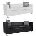 Sofa 1 2 3 Sitzer Weißsofa Couch Sessel Kunstleder Sitzgruppe Bürosofa  