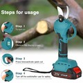 21V Akku Astschere 40mm Gartenschere Baumschere Garten Strauchscheres mit 2 Akku