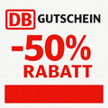 50% DB-Rabatt Gutschein auf deine nächste Bahnreise – 1. & 2. Klasse! (Digital)