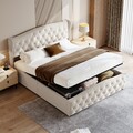 Polsterbett 160x200cm Doppelbett Jugendbett Stauraum mit Bettgestell Lattenrost