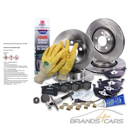ATEC BREMSSCHEIBEN + BREMSBELÄGE VORNE + HINTEN FÜR AUDI A3 SKODA VW GOLF#REINIGER/HANDSCHUHE/KUPFERPASTE/KOLBENRÜCKSTELLER#