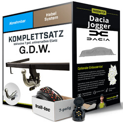 Für DACIA Jogger Typ RK Anhängerkupplung abnehmbar +eSatz 7pol uni 09.2021-jetztJetzt 10% sparen mit dem Code: PARTS2025