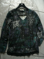 Pfeffinger Fashion Shirt mit Alloverdruck und Chiffonsaum