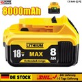8,0Ah Akku Für DeWalt 18V XR Elektrowerkzeug Li-Ion Batterie DCB184 DCB182 DE