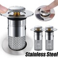 2 Stück Edelstahl Abflussstopfen Pop--Up Waschbeckenstöpsel Abflusssieb 34-40mm