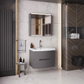 Badezimmer Set Badschränke WC-Möbel Waschtisch Spiegelschrank Keramikwaschbecken