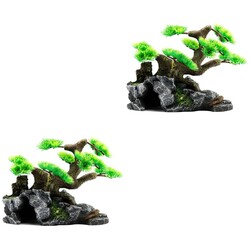  Set of 2 Fischtankdekorationen Aquarium Zubehör Fischtankharzdekoration