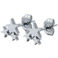 1 Paar Ohrstecker Ohrringe 3 Sterne Stern schwarz silber