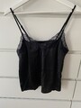 Spitzen Satin Top Schwarz 
