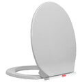 Toilettensitz Mit Absenkautomatik Quick-Release Hellgrau Oval