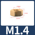 Sechskantmuttern DIN 934 Messing Muttern Sechskantmutter M1.4 M1.6 M2 M2.5 ~ M24