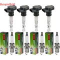 4x ABAKUS Zündspule + DENSO Zündkerze für Hyundai i30 FD 1.4 KIA Venga YN 1.6