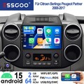 2+64G Android 15 Autoradio GPS CarPlay +KAM Für Citroen Berlingo II B9 2008-2017